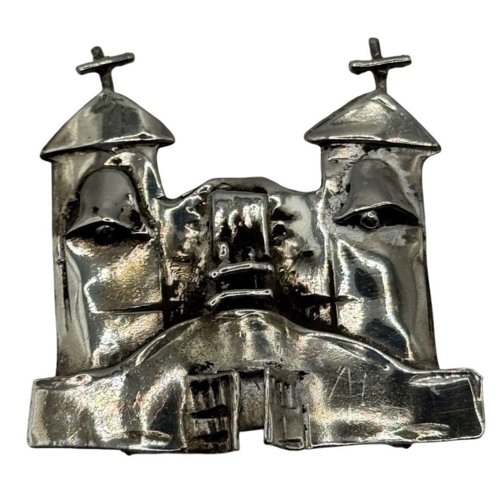 Catherine Maziere Sterling Silver Sanctuario De Chimayo Church Brooch Pendant